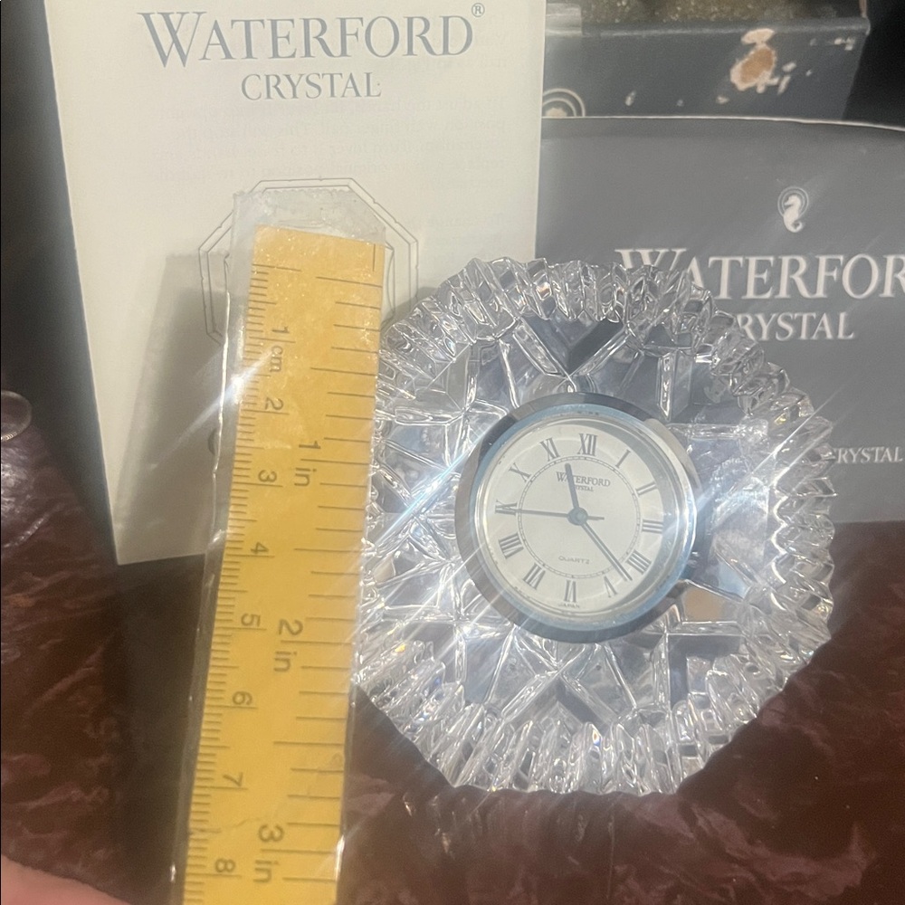 Waterford Crystal Clock with Silver and Clear Design - Picture 7 of 14
